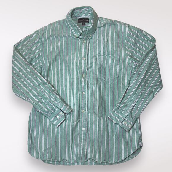 Steve‎ & Barry's Blue Long Sleeve Button Down Shirt Men's Sz Medium Soft Striped - Picture 1 of 9